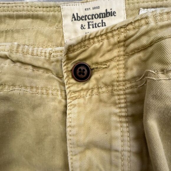Abercrombie Fitch Cargo Shorts Men 38 Khaki Tan Heavy Distressed Paratrooper Y2K - Picture 7 of 14
